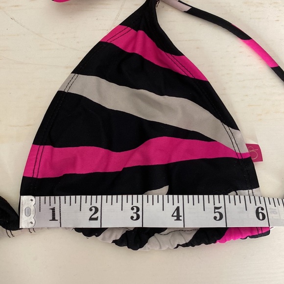 OP Zebra Stripe Triangle Bikini Top - Picture 5 of 5